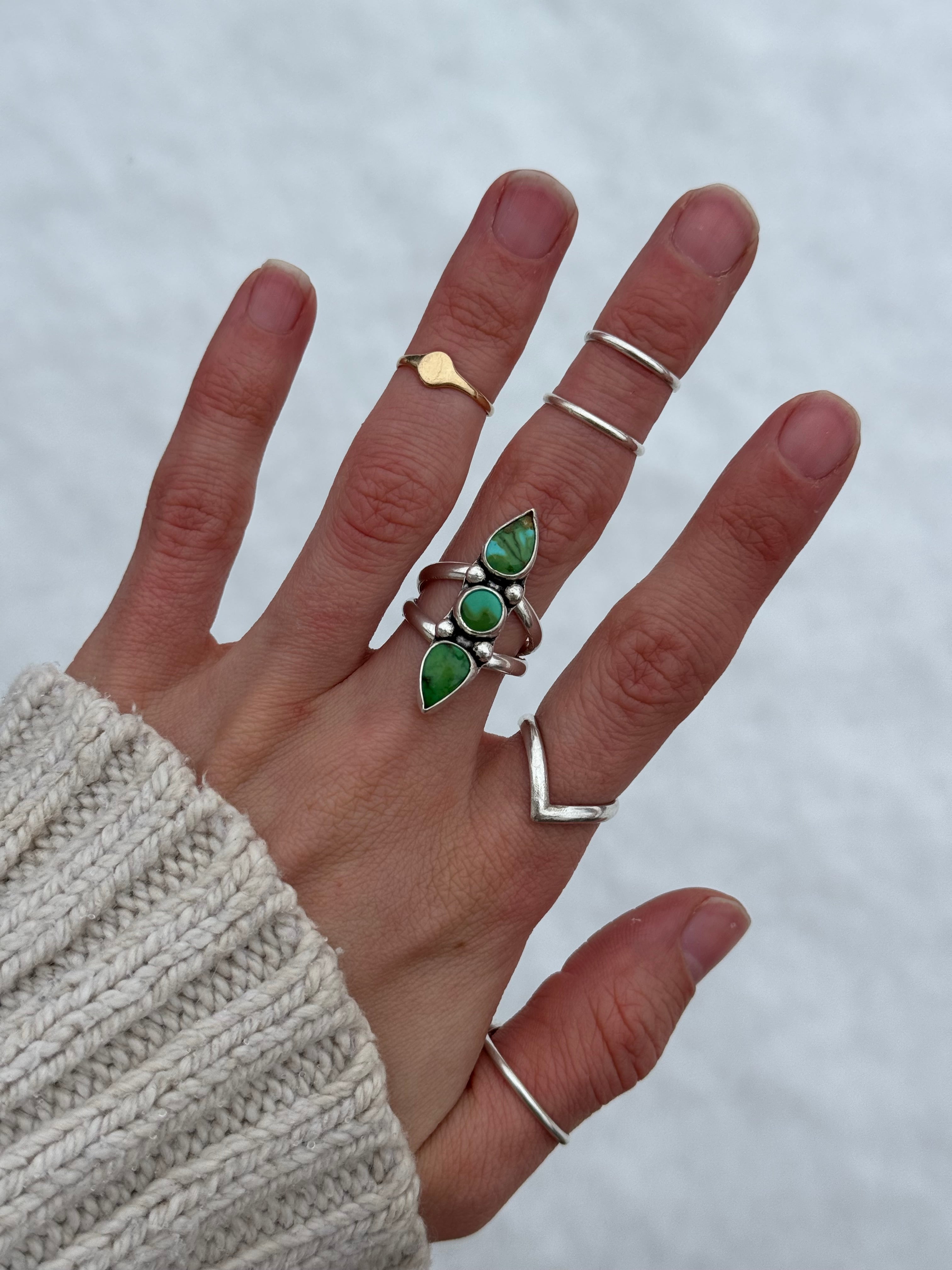 North/South Compass Needle Ring